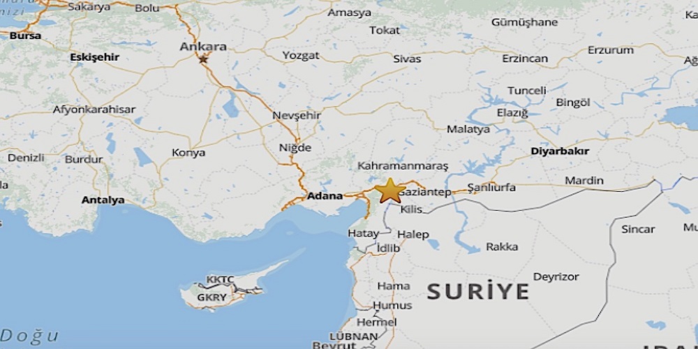 Gaziantep'de 3,9 Büyüklüğünde Deprem